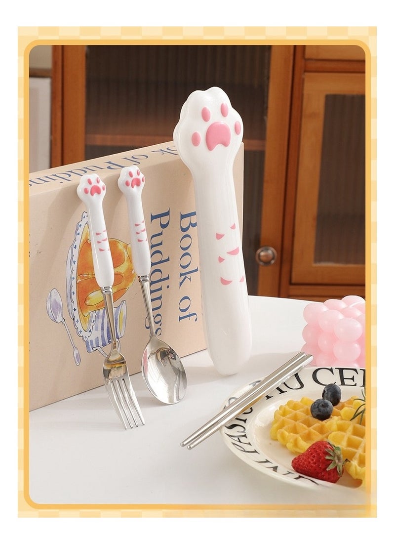 4-Piece Chopsticks Spoon Fork Set Portable Cutlery Set With Box - Image 5