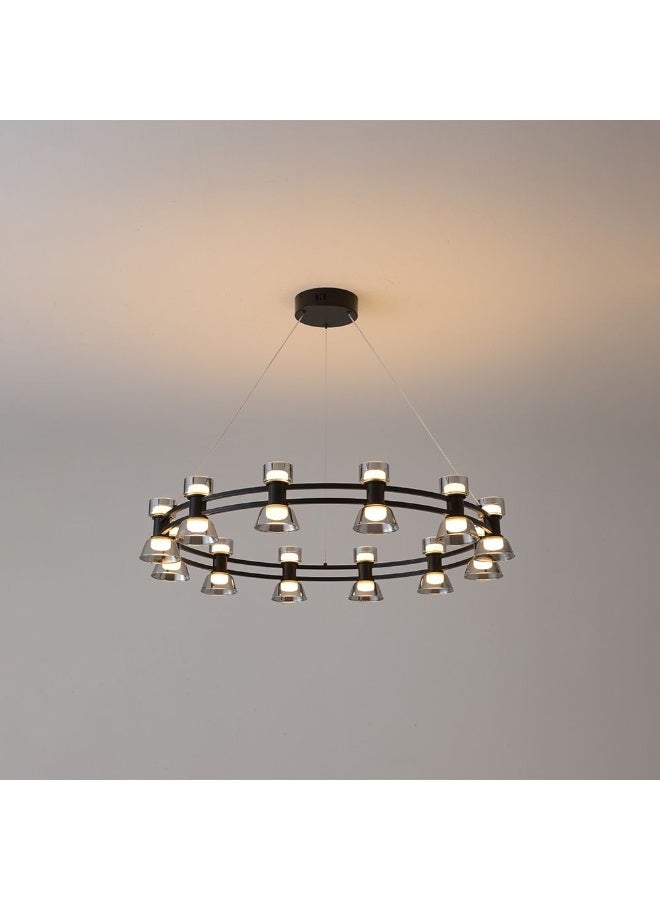 DANUBE HOME Danube Home Porto Modern Chandelier For Living Room| 24- Lights Indoor Lighting Fixture With LED-Lights (Included)| Metal Frame With Black Finish| 3000k Brilliant Light|L83xW83xH23cm (1 Year Warranty)  - Image 3