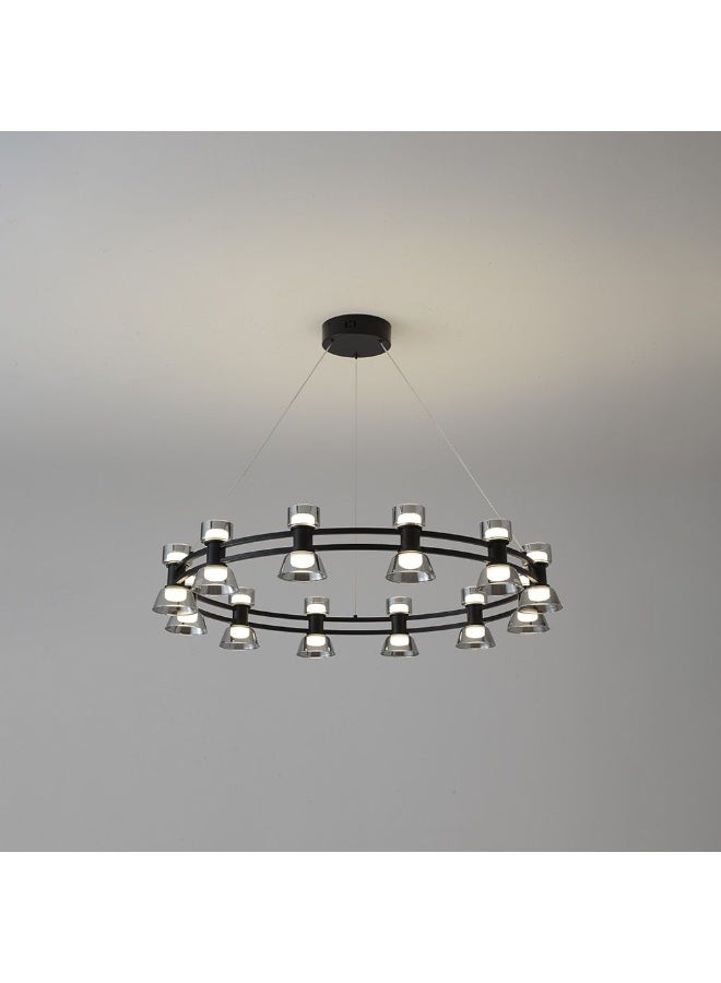 DANUBE HOME Danube Home Porto Modern Chandelier For Living Room| 24- Lights Indoor Lighting Fixture With LED-Lights (Included)| Metal Frame With Black Finish| 3000k Brilliant Light|L83xW83xH23cm (1 Year Warranty)  - Image 4