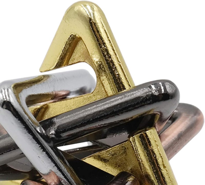 klarako IQ Test Toy Disentanglement Puzzles Toy IQ Test Metal Brain Teaser Puzzles Brain Teasers Metal Puzzle Locks - Triangle - Image 2