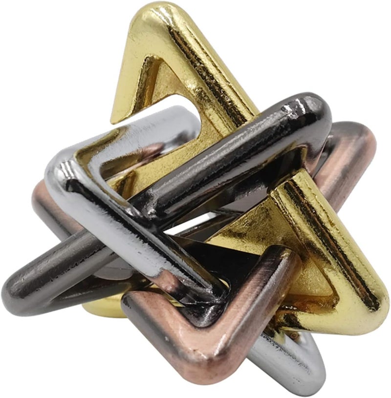 klarako IQ Test Toy Disentanglement Puzzles Toy IQ Test Metal Brain Teaser Puzzles Brain Teasers Metal Puzzle Locks - Triangle - Image 5