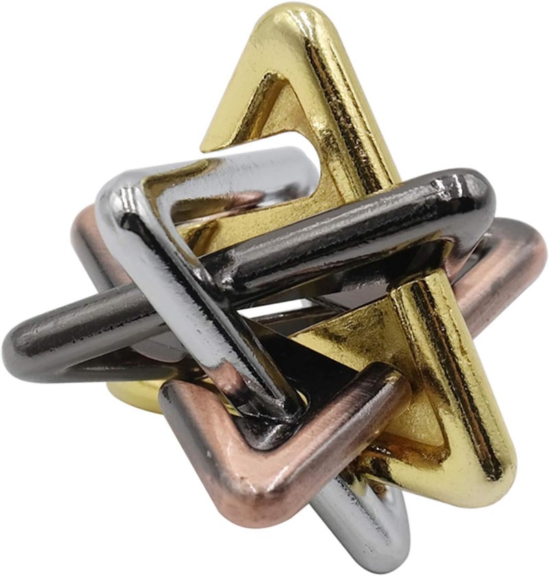 klarako IQ Test Toy Disentanglement Puzzles Toy IQ Test Metal Brain Teaser Puzzles Brain Teasers Metal Puzzle Locks - Triangle - Image 1