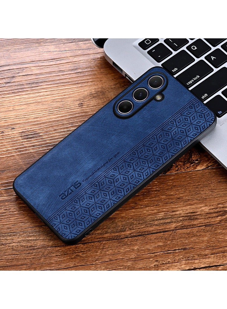 ICARLUS For Samsung Galaxy A57 Anti-scratch Phone Case Imprinted Leather Coated TPU Cover - Blue - Image 2