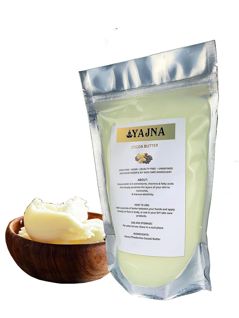 Yajna Organic Raw Cocoa Butter 100% Pure,Natural & Unrefined| Skin Moisturizer For Face, Body & Hair| 4 OZ/115 GM Ivory/White Grade A | DIY Creams, Balms, Lotions, Soaps| Softens Dry & Tough Skin - Image 2