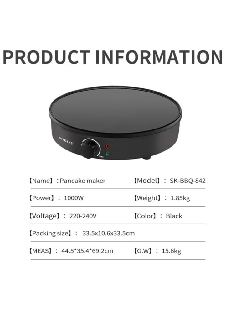 sokany Electric frying pan for small pancakes Sokany SK-BBQ-842, Professional electric pancake maker  - Image 4