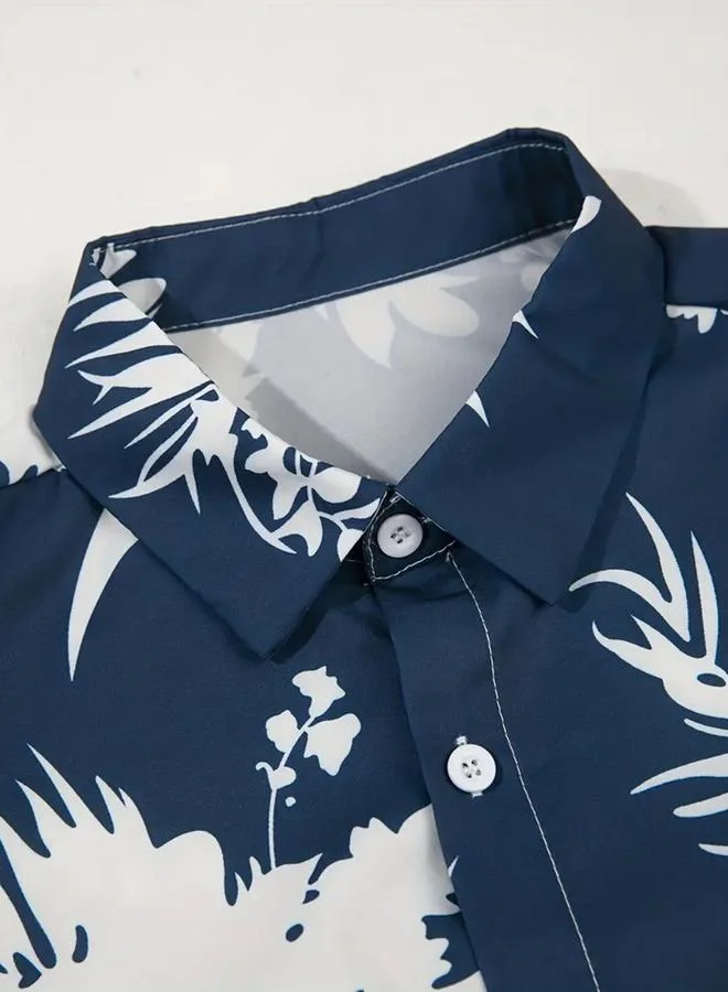 Take Two Take Two Graphic Print Button Up Shirt and Pants Co-Ords