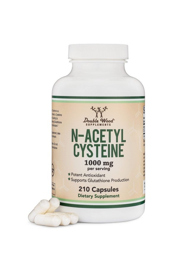 NAC Supplement N-Acetyl Cysteine (1,000mg Per Serving 500mg Per Cap, 210 Capsules) (Third Party Tested) with Odor Masking Technology to Boost Glutathione Levels by Double Wood
