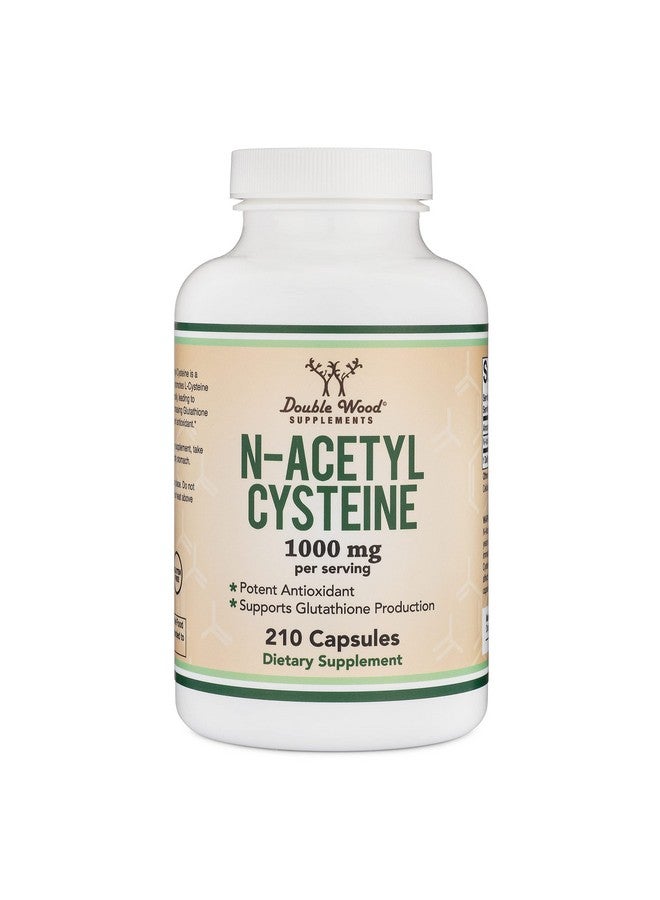 NAC Supplement N-Acetyl Cysteine (1,000mg Per Serving 500mg Per Cap, 210 Capsules) (Third Party Tested) with Odor Masking Technology to Boost Glutathione Levels by Double Wood
