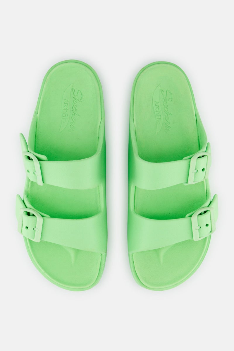 SKECHERS Women Arch Fit Cali Breeze Slip On Slipper, Green - Image 3