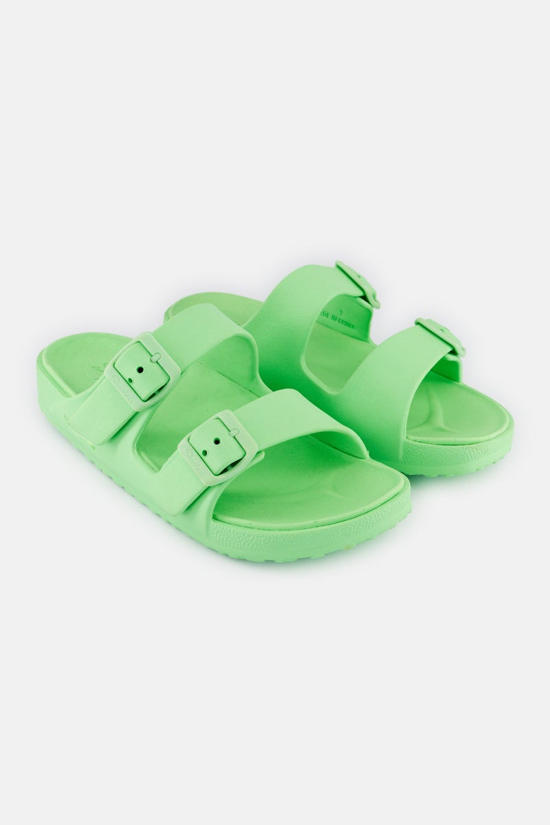 SKECHERS Women Arch Fit Cali Breeze Slip On Slipper, Green - Image 1