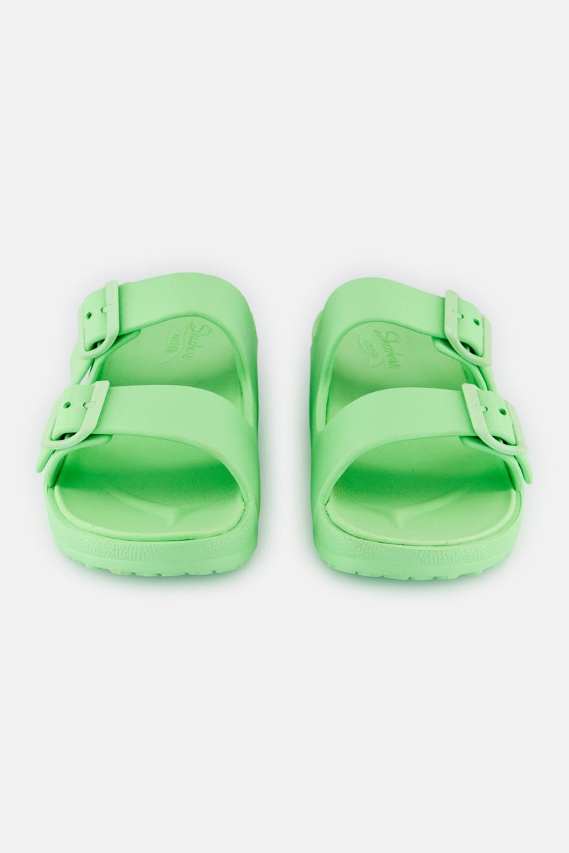 SKECHERS Women Arch Fit Cali Breeze Slip On Slipper, Green - Image 4