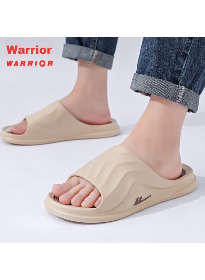 Pull Back Warrior Sports نعال للرجال، صندل حمام داخلي خارجي ماص للصدمات مقاوم للانزلاق بسماكة Hl3967 اللون الكاكي المقاس 42-43 - Image 1