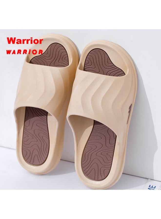Pull Back Warrior Sports نعال للرجال، صندل حمام داخلي خارجي ماص للصدمات مقاوم للانزلاق بسماكة Hl3967 اللون الكاكي المقاس 42-43 - Image 3