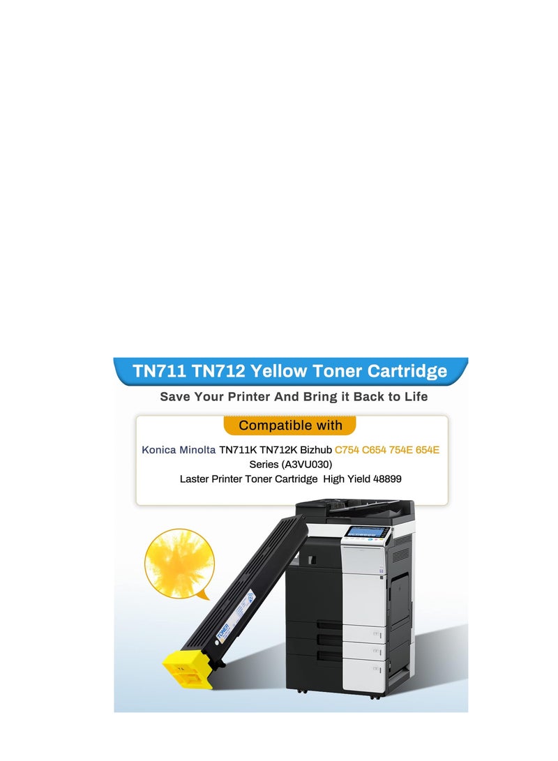 Terabyte TN711 High Yeild Toner Cartridges Replacement for Konica Minolta TN711 A3VU130 A3VU430 A3VU330 A3VU230 for Konica Minolta Bizhub 654 654e 754 754e C654 C654e C754 C754e Printer(‎4PK-KCMY) - Image 3