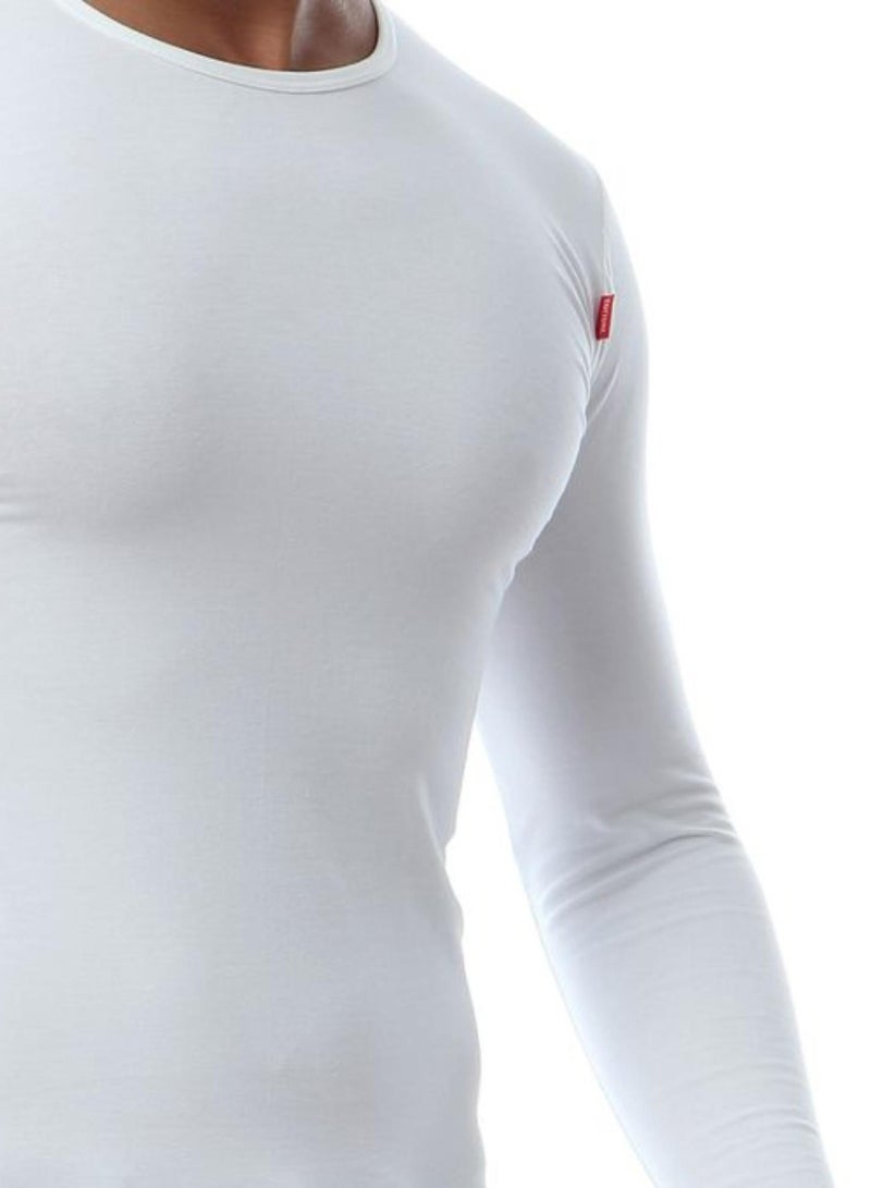 كوتونيل قطونيل اندرشيرت بكم رقبة دائرية قطن استريتش رجالي - Image 3