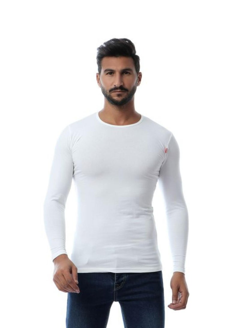 كوتونيل قطونيل اندرشيرت بكم رقبة دائرية قطن استريتش رجالي - Image 1