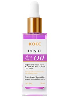 KOEC Donut Shave Oil Aftershave and Ingrown Hair Bikini Treatment Razor Bump Treatment for Women,Post-Shave Hydration Non-greasy,Fash-absorbing Daily Shave Oil,After Shave Perfume Oil for All Skin-1.01 oz  - Image 1