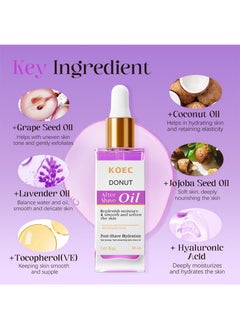 KOEC Donut Shave Oil Aftershave and Ingrown Hair Bikini Treatment Razor Bump Treatment for Women,Post-Shave Hydration Non-greasy,Fash-absorbing Daily Shave Oil,After Shave Perfume Oil for All Skin-1.01 oz  - Image 3