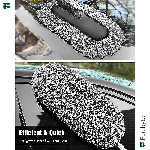 Fuelbyte Super Soft Microfiber Car Duster with Handle Car Cleaning Brush for Wet & Dry Car Washing Kit, Car Dust Cleaner Brush Car Accessories Exterior and Interior Car Cleaning Kit (Car Duster) - Image 4