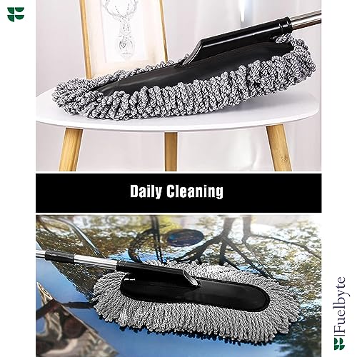 Fuelbyte Super Soft Microfiber Car Duster with Handle Car Cleaning Brush for Wet & Dry Car Washing Kit, Car Dust Cleaner Brush Car Accessories Exterior and Interior Car Cleaning Kit (Car Duster) - Image 5