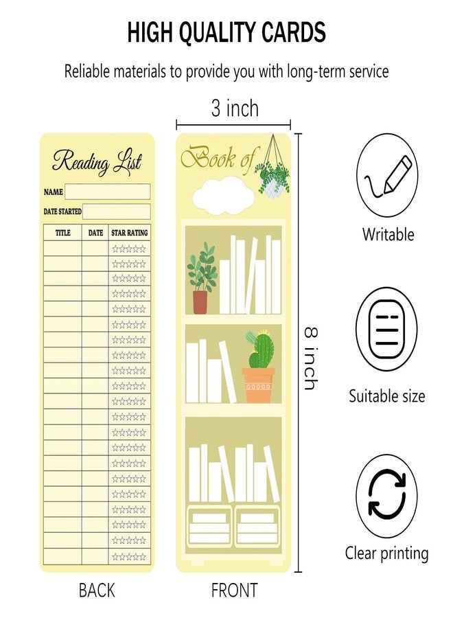 Well Tile 60pcs Reading List Bookmark Tracker Bookmarks 3x8 Inch Cardstock Book Accessories for Reading Lovers - Image 5
