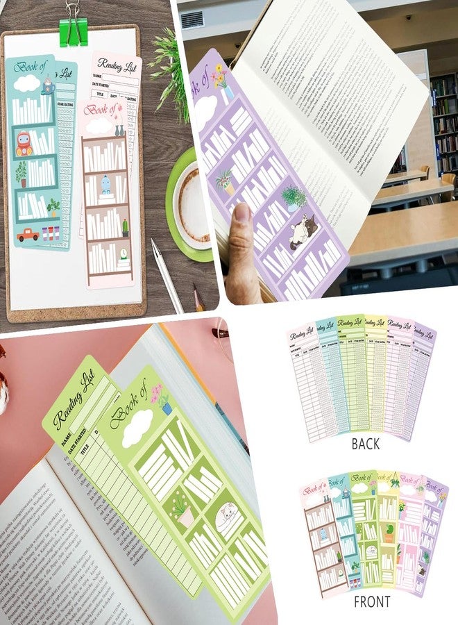 Well Tile 60pcs Reading List Bookmark Tracker Bookmarks 3x8 Inch Cardstock Book Accessories for Reading Lovers - Image 2