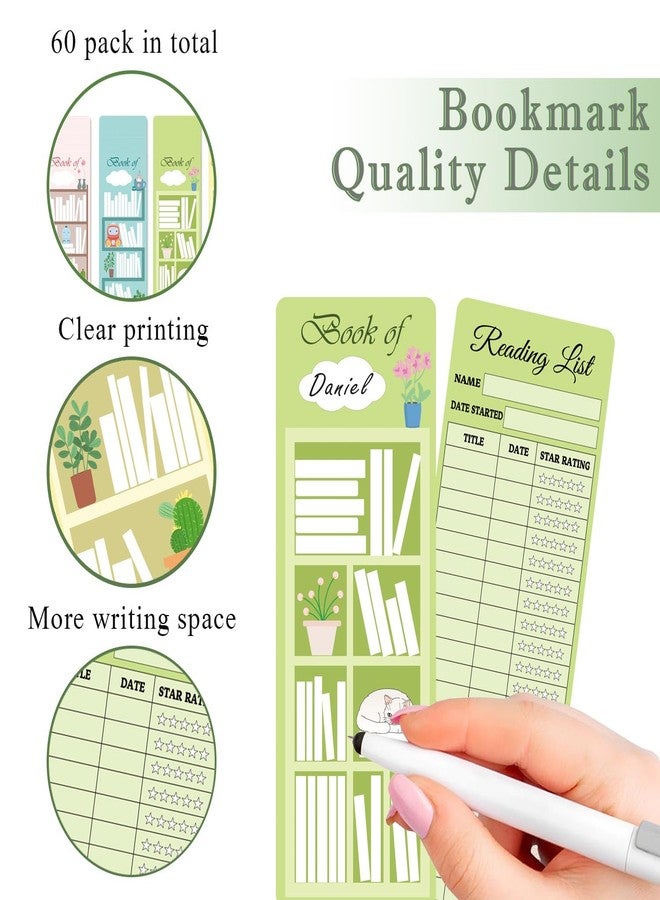 Well Tile 60pcs Reading List Bookmark Tracker Bookmarks 3x8 Inch Cardstock Book Accessories for Reading Lovers - Image 4
