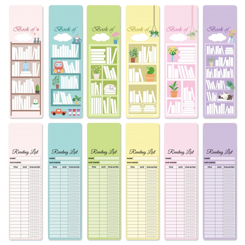 Well Tile 60pcs Reading List Bookmark Tracker Bookmarks 3x8 Inch Cardstock Book Accessories for Reading Lovers - Image 1