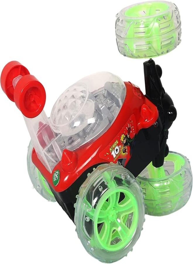 Goyal's Remote Control Rechargable Acrobatic 360 Degree Twisting Stunt Car with Music & Lights for Kids 2 & Above - Multicolors