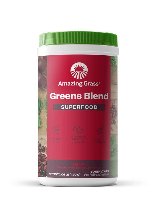 Amazing Grass Greens Superfood Powder: Greens Powder with Digestive Enzymes & Probiotics, Organic Spirulina, Chlorella, and Beet Root Powder, Berry, 60 Servings - Image 5