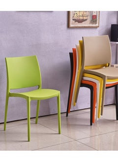 LANNY Jeffcoco Furniture Modern Mid Century Premium Plastic Chair, Curved Back Dining Chairs For Kitchen Garden Lounge Meeting Room,1 piece Green  - Image 1