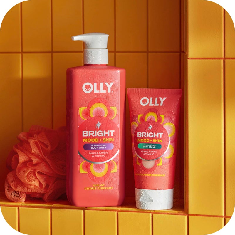 OLLY Bright Body Wash with Ginseng, Caffeine & Vitamin Câ€“ Nourishing Cleanser for Skin Barrier Repair, Deep Hydration, Citrus Currant Scent, 17 oz - Image 4