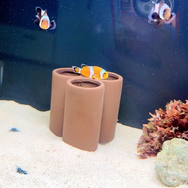 OrgMemory Ceramic Shelters, 2 pcs, Fish Tank Accessories, Fish House, Aquarium Hideout, Swim Holes Aquatic, Aquarium Cave, Ceramic Decoration for Freshwater and Saltwater Fish Tank (Pipes) - Image 5