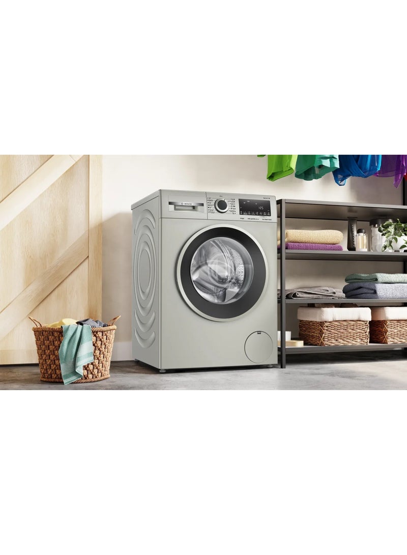 BOSCH Series 4 Washing Machine 1400 rpm, Frontloading, inox - 9 kg 2300 W WGA1440XEG Silver - Image 5