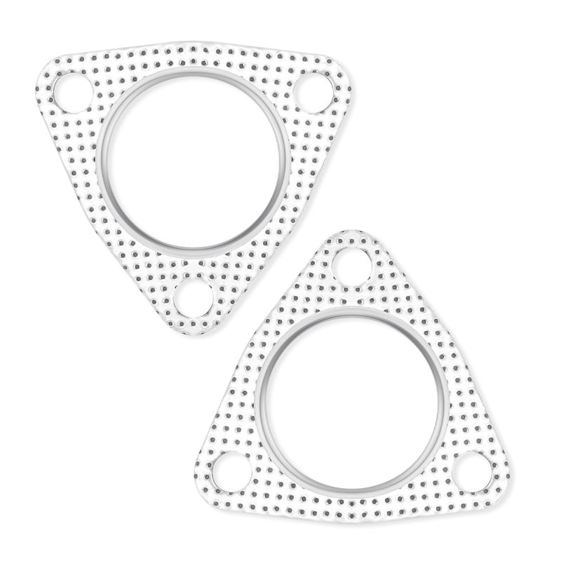 2PCS 2Exhaust Gasket Set3Bolt Exhaust Flange Gasket with High SealingMultifunctional Car Accessories HeaderMufflerCatalytic Converter Gasket for Most CarsTrucksSUVs 2