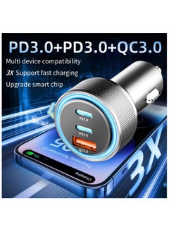 Generic USB-C Car Charger, Ultra-Compact Dual Port Car Adapter With Super-Fast 30W USB Type-C Power Delivery Port And High-Speed 30W QC 3.0 USB Port Silver  - Image 2