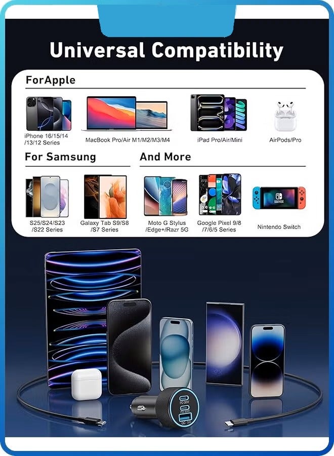 USB-C Car Charger, Ultra-Compact Dual Port Car Adapter With Super-Fast 30W USB Type-C Power Delivery Port And High-Speed 30W QC 3.0 USB Port Silver - Image 5