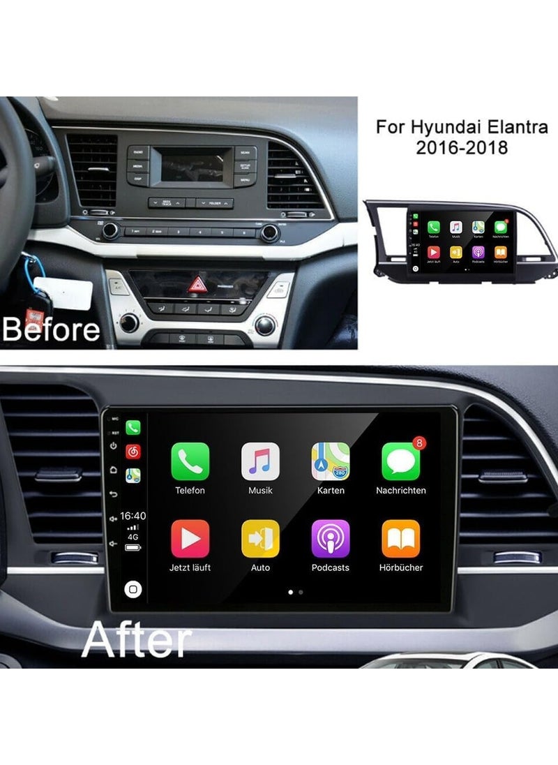 Vierex - Android Car Stereo Screen For Hyundai Elantra 2016 2017 2018 Support Apple Carplay Android Auto Wireless QLED 4GB RAM Fast Interface AHD Camera Included SIM Card Bluetooth USB QLED - Image 1