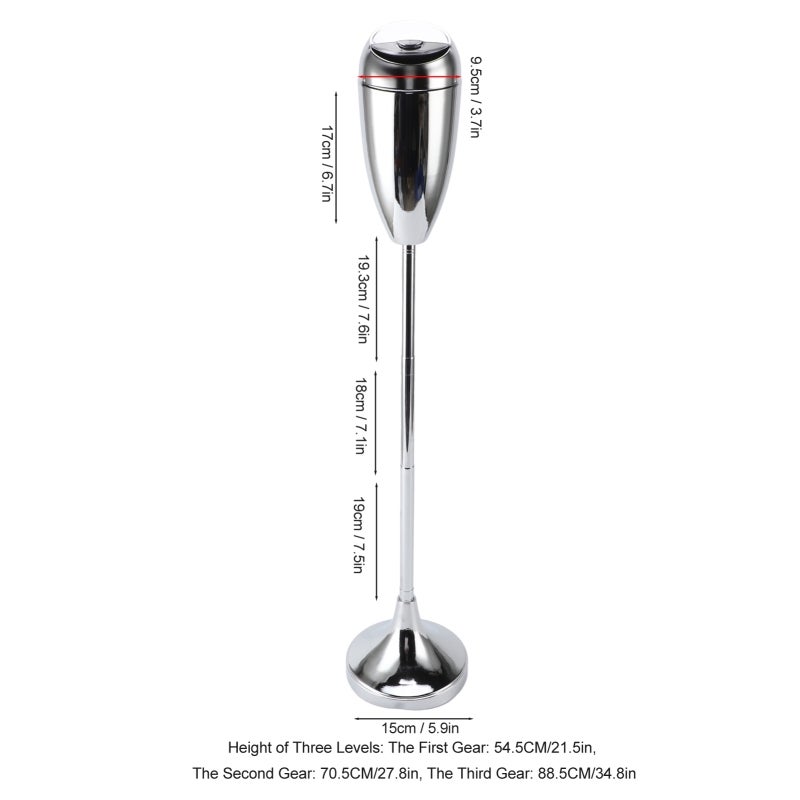 Polished Design Adjustable Height Self-Cleaning Ashtray 100 Cigarette Butt Capacity Telescopic Pole - Detachable Structure with Double Edges for Safety for Indoor Outdoor Use - Image 5