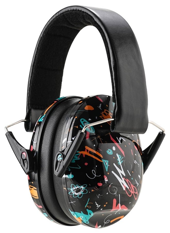 Kimitimi Kids Noise Reduction Ear Muffs - SNR 25-31dB Noise Cancelling Headphones for Children Adults, Over-Ear Hearing Protection for Autism Sensory, Concerts/Fireworks/Air Shows - Black Graffiti - Image 1