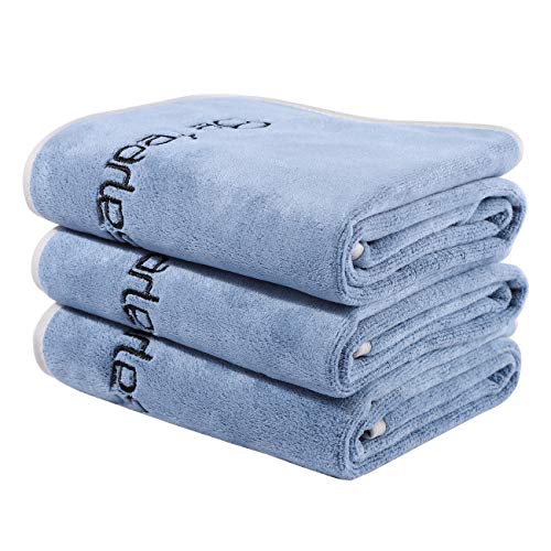 BOBOR Gym Towels Set Microfiber Sports Towel for Men and Women Super Soft and QuickDrying 3Pack Set Towel for Tennis Yoga Cycling Swimming Blue 3 Pack 14 x 29 - Image 3