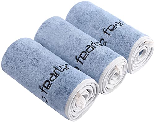 BOBOR Gym Towels Set Microfiber Sports Towel for Men and Women Super Soft and QuickDrying 3Pack Set Towel for Tennis Yoga Cycling Swimming Blue 3 Pack 14 x 29 - Image 1