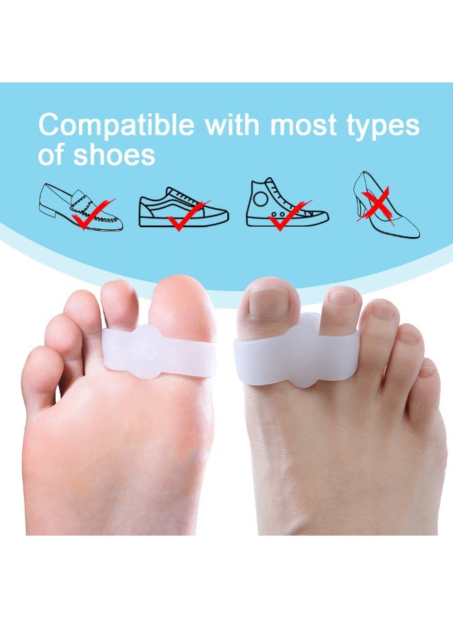 جودة زوج من مقومات انحراف إبهام القدم (Hallux Valgus)، أداة استقامة إصبع القدم الكبير مع فاصل أصابع، طقم عناية بالقدم للاستخدام النهاري والليلي - Image 5