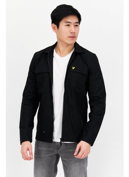 Lyle & Scott Men Brand Logo Jacket Shirt, Black  - Image 1