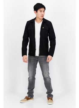 Lyle & Scott Men Brand Logo Jacket Shirt, Black  - Image 3