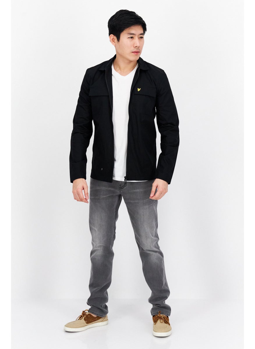Lyle & Scott - Men Brand Logo Jacket Shirt, Black - Image 1