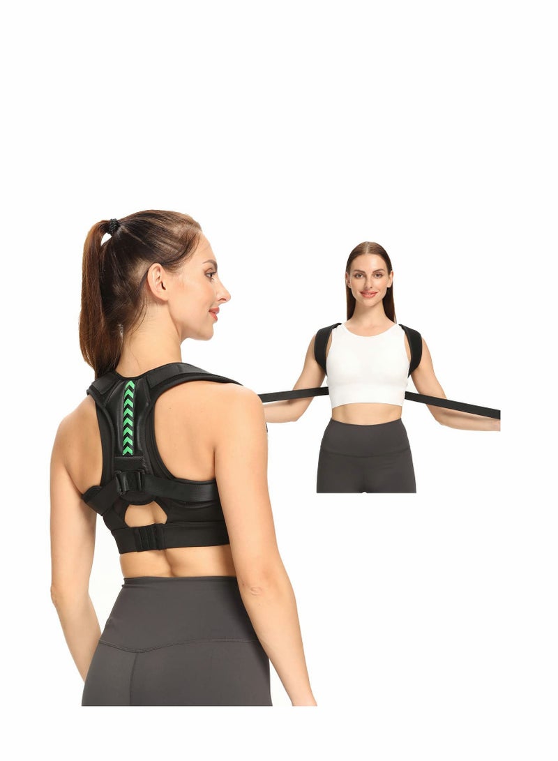 Back Brace Pro Posture Corrector for Women Adjustable Breathable back support belt for men Improves Posture Neck Pain Relief Medium 27'' 36'' - Image 1