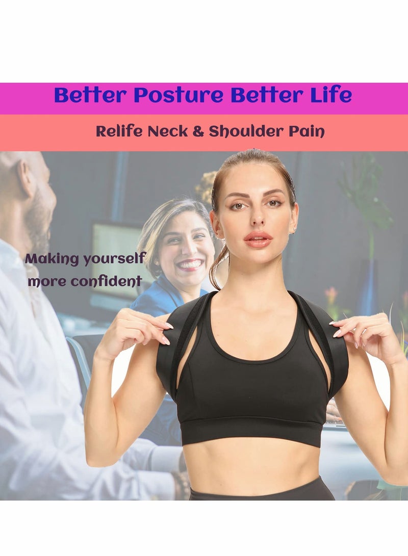 Back Brace Pro Posture Corrector for Women Adjustable Breathable back support belt for men Improves Posture Neck Pain Relief Medium 27'' 36'' - Image 2