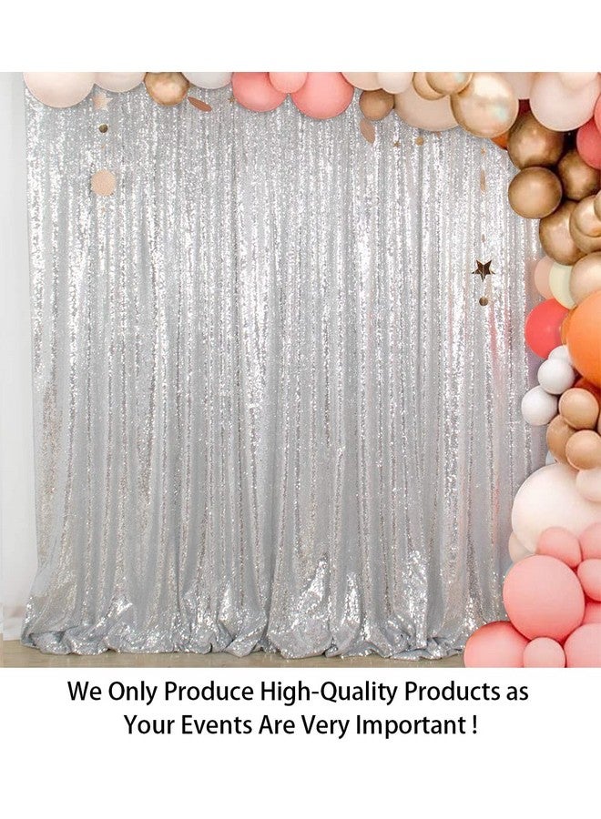 ShinyBeauty خلفية تصوير لامعة من الترتر 4Ftx6Ft لخيمة التصوير، خلفية تصوير، خلفية زفاف، خلفية لامعة، حفلة تخرج، عيد ميلاد (فضي) - Image 3