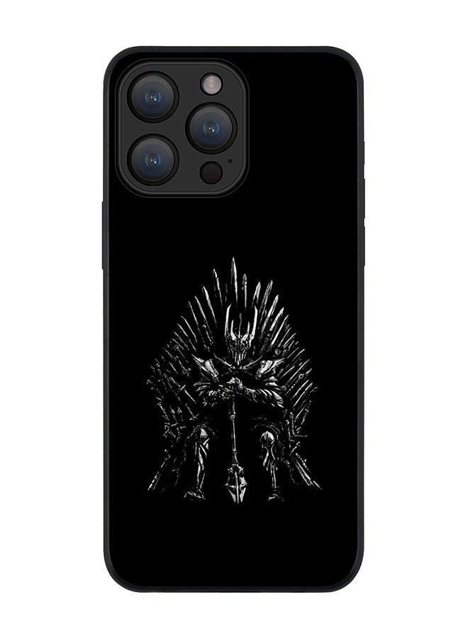 Stylizedd Cover for iPhone 15 Pro Max Case Rugged Black Slim fit Soft Flexible Anti Drop TPU Gel Thin Protective Phone Cases - GOT One Throne - Image 1